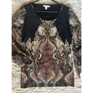 🏷️ 2 for 15 Db paisley brown tunic small
